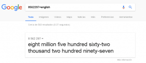 Google numeros en ingles