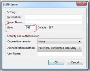 Puerto 587 para Smtp